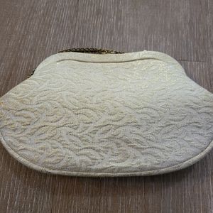 Vintage Cream Embroidered Purse
